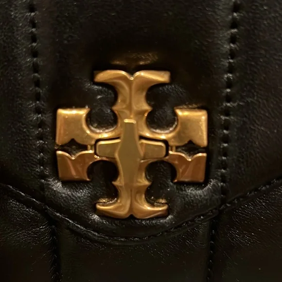 Tory Burch Kira Quilted Black Leather Double T Satchel - Picture 2 of 13